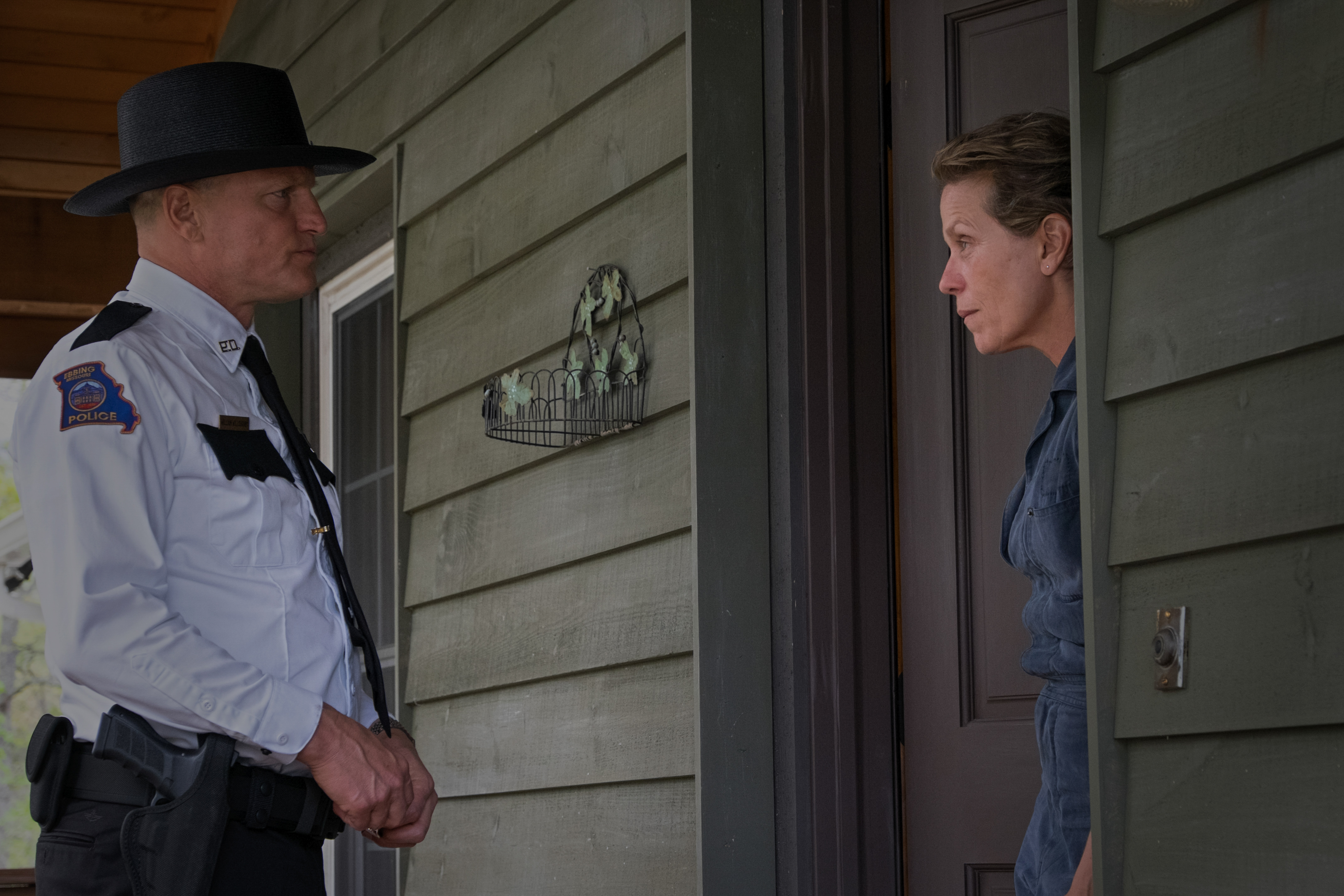 Woody Harrelson and Frances McDormand in the film "Three Billboards Outside Ebbing, Missouri." (Twentieth Century Fox/Merrick Morton)