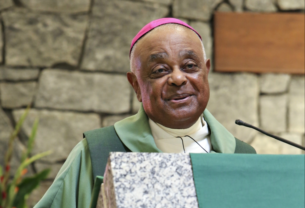 Atlanta Archbishop Wilton Gregory celebrates Mass Aug. 20, 2017, in the Catholic Center at the University of Georgia in Athens. (CNS/Georgia Bulletin/Michael Alexander)