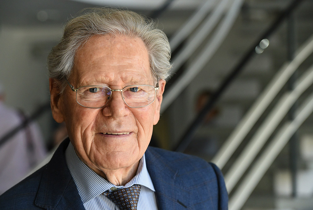 Swiss-born Fr. Hans Küng, a prominent and sometimes controversial theologian who taught in Germany, died April 6, at age 93. Küng is pictured in a 2015 photo. (CNS/Harald Oppitz, KNA)