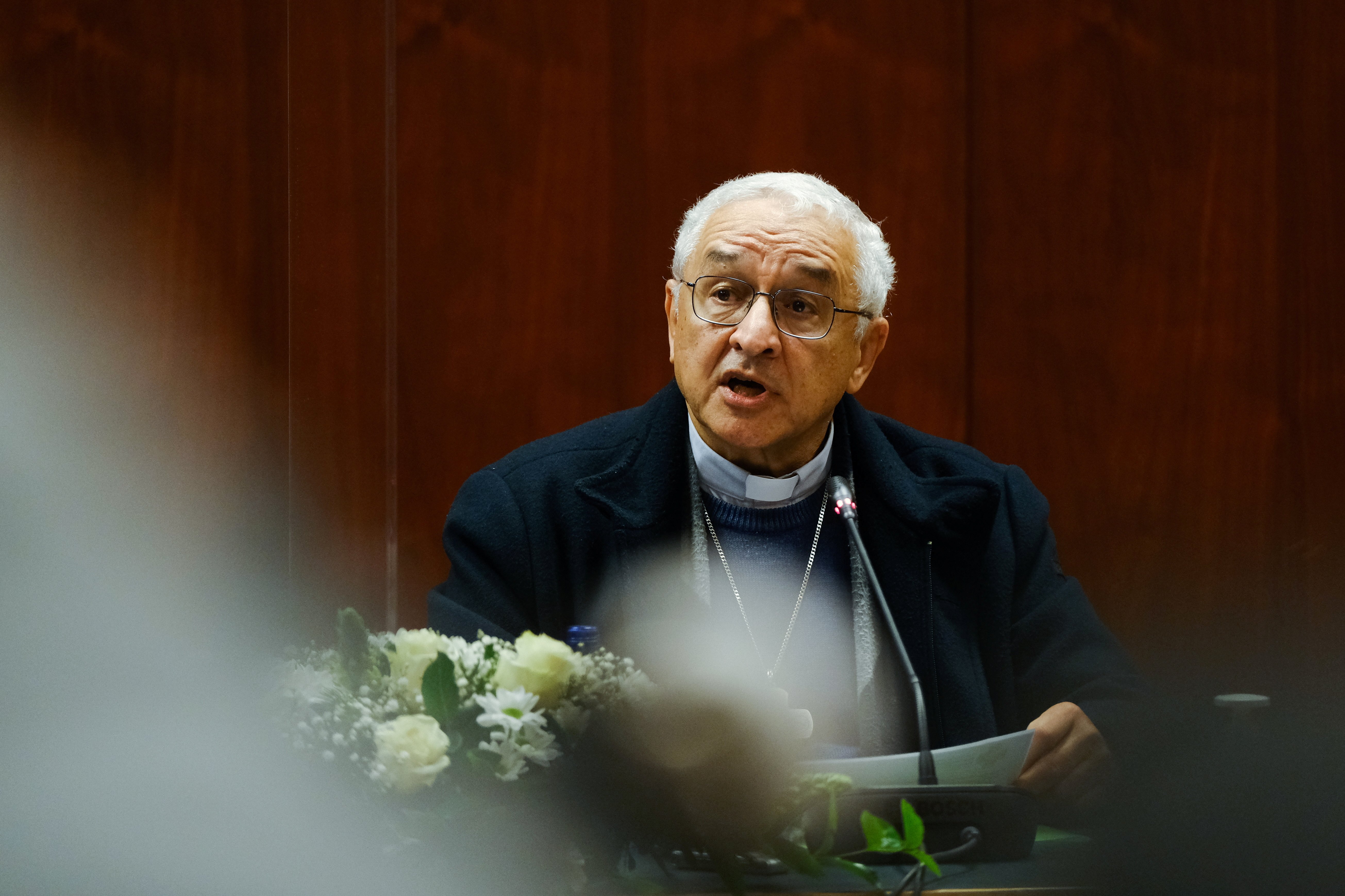 Bishop José Ornelas Carvalho of Setúbal, president of the Portuguese bishops' conference, in Lisbon Dec. 2, 2021. (CNS photo/Pedro Nunes, Reuters)