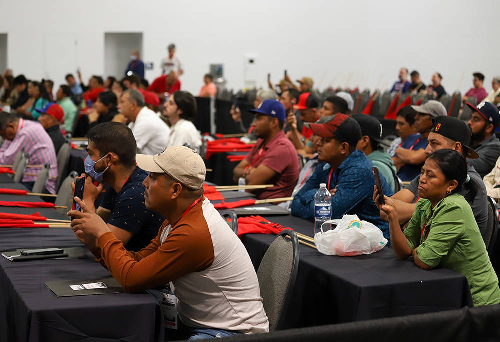 Members of the Farm Labor Organizing Committee take part in the group's convention in September in Toledo, Ohio. (Matt Emmick) 