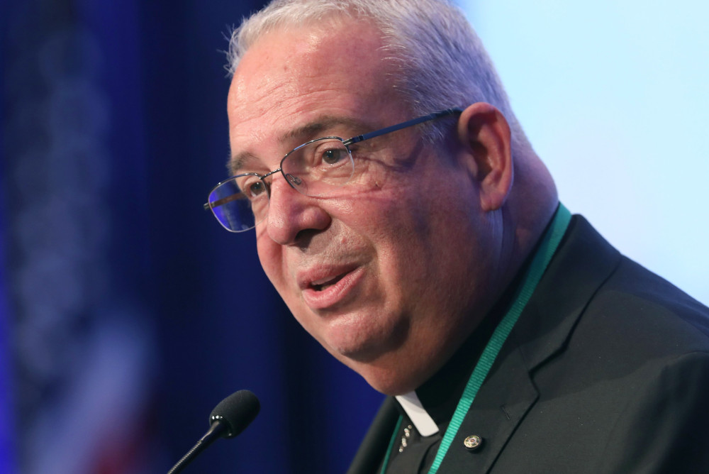 Philadelphia Archbishop Nelson Pérez, chairman of the Committee on Cultural Diversity in the Church, speaks during a Nov. 17, 2021, session of the fall general assembly of the U.S. Conference of Catholic Bishops in Baltimore. (CNS/Bob Roller)