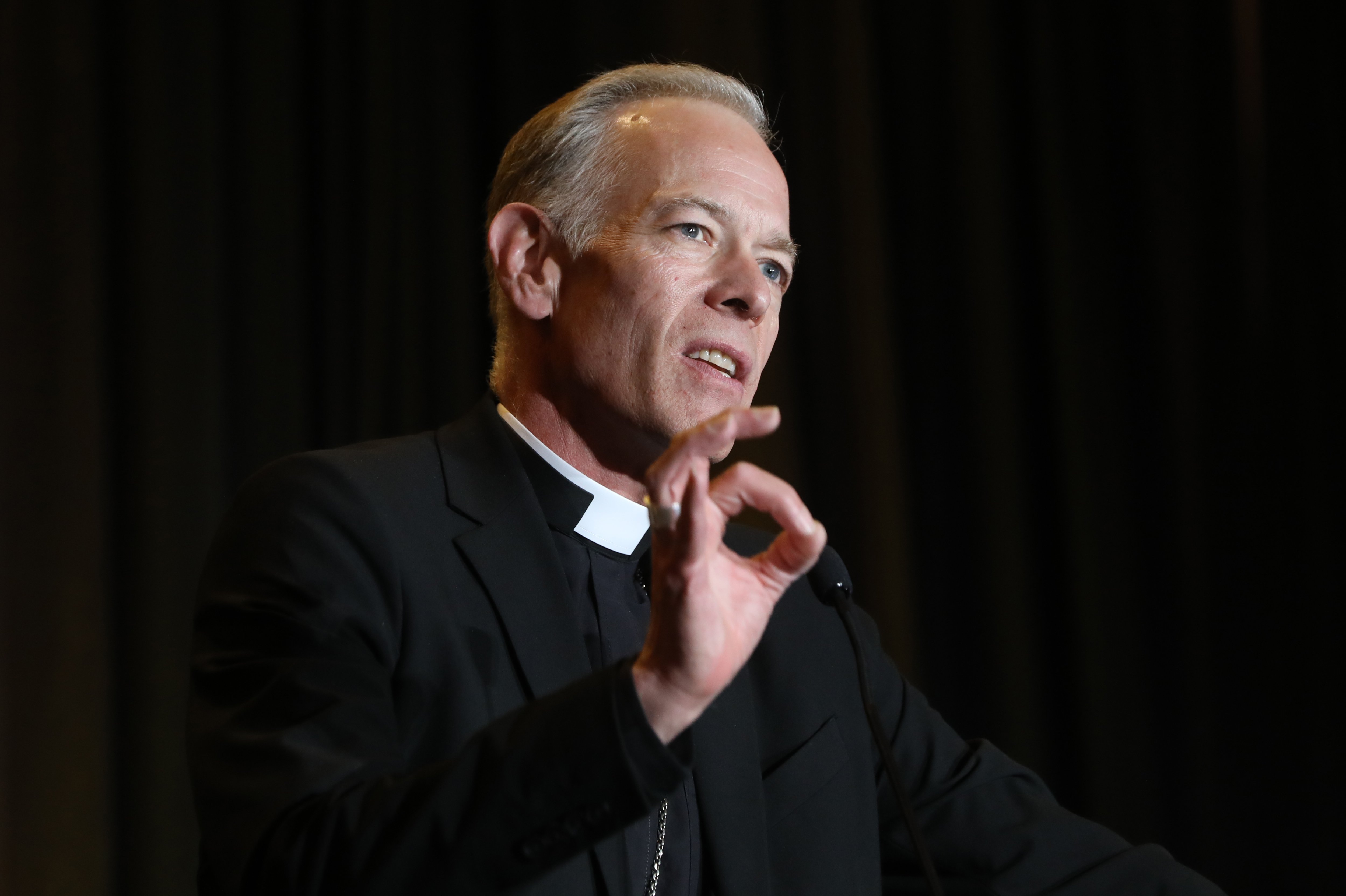 Archbishop Alexander Sample of Portland, Oregon, speaks July 7, 2022, during the Catholic Media Conference in Portland. (CNS/Bob Roller)