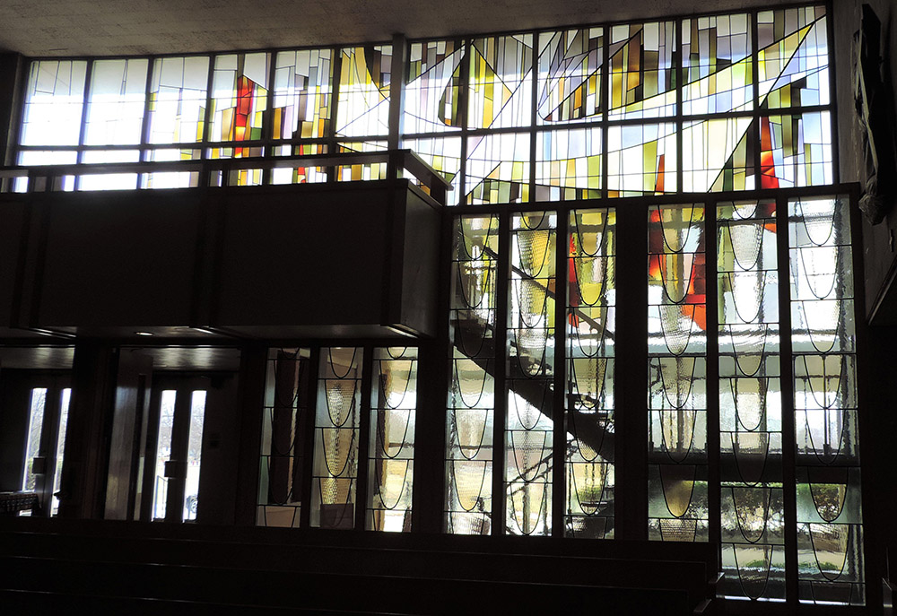 Stained glass is seen in St. Rita Catholic Church in Indianapolis March 5. (CNS/Courtesy of National Fund for Sacred Places/Caleb Legg)