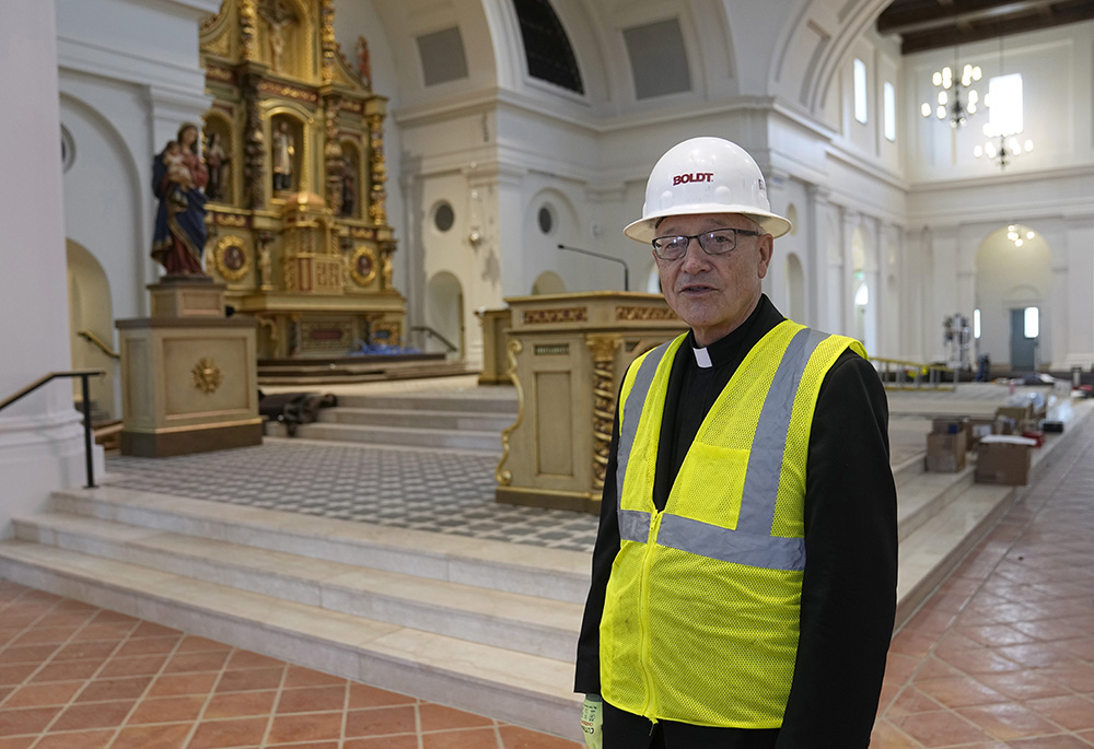 Rev. Don Wolf, a cousin of the Blessed Stan Rother, stands in the main church at the Blessed Stanley Rother Shrine Feb. 2 in Oklahoma City. Wolf will serve as the shrine's first rector. (AP photo/Sue Ogrocki)