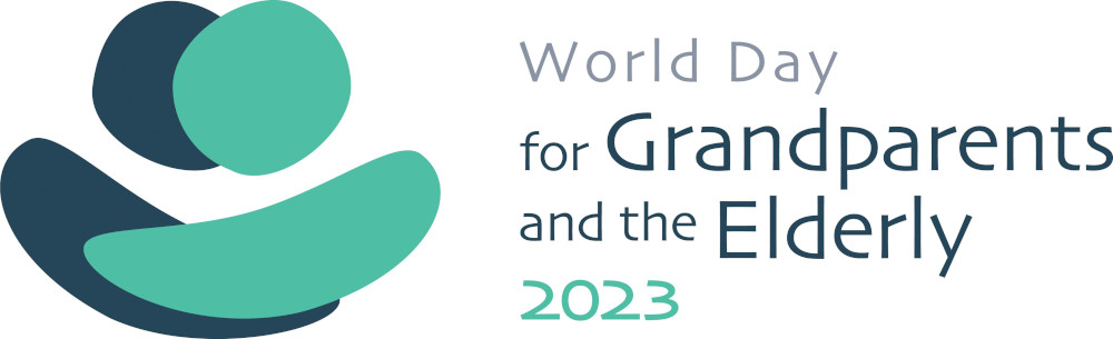 This is the logo for the World Day for Grandparents and the Elderly, which will be celebrated July 23, 2023. Pope Francis has chosen "His mercy is from age to age" as the theme for this year's celebration. (CNS photo/courtesy Dicastery for Laity, the Family and Life)