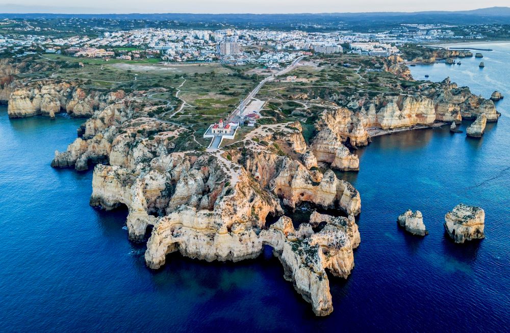 Water surrounds the coast of Cabo da Roca near Lisbon, Portugal, Friday, April 14, 2023. (AP Photo/Michael Probst)