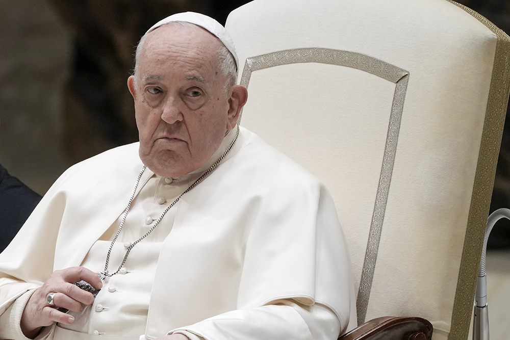 Pope Francis attends his weekly general audience in the Pope Paul VI hall at the Vatican Jan. 31, 2024. (AP/Andrew Medichini)