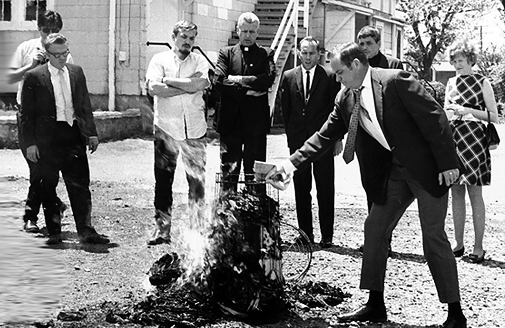 The Catonsville Nine were nine Catholic activists who burned draft files to protest the Vietnam War. On May 17, 1968, they entered a draft board in Catonsville, Md., took 378 draft files, brought them to a nearby parking lot and set them on fire with homemade napalm. Then they sang, prayed, spoke with reporters and waited to be arrested by the Baltimore County police. (CNS/www.catonsville9.org)