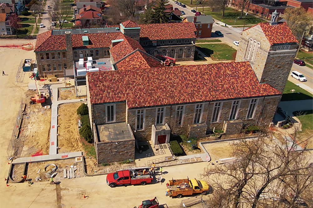 An aerial shot of ongoing construction of Xavier Jesuit Academy from an April 2024 video update. (NCR screenshot/YouTube/Xavier Jesuit Academy)