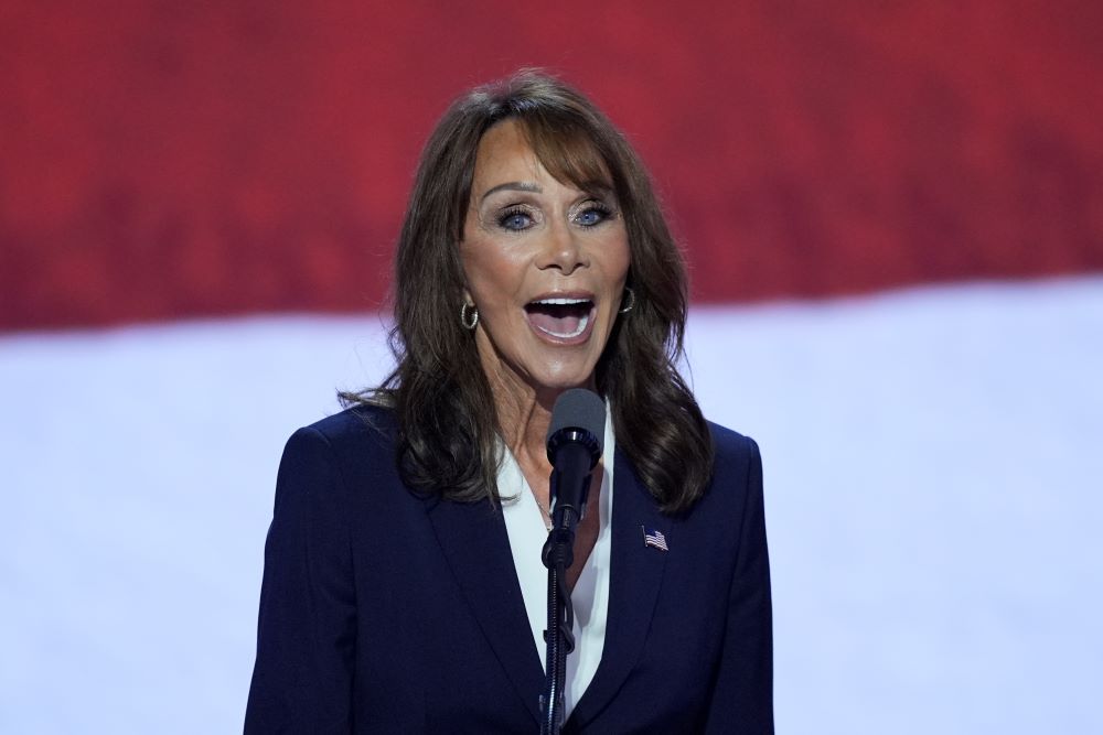 Diane Hendricks speaks at convention.