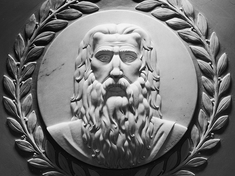 Moses is among the marble bas-relief portraits of lawgivers that hang in the U.S. House of Representatives chamber in the Capitol building in Washington, D.C. (Wikimedia Commons/Architect of the Capitol)