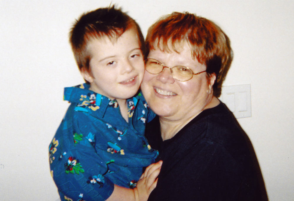 Sr. Kathy Brazda in 2006 with her nephew Sam (Courtesy of Sr. Kathy Brazda)