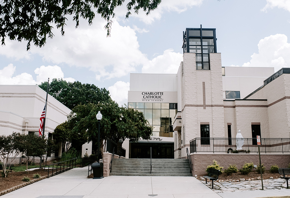 This is a file photo of Charlotte Catholic High School in North Carolina. A federal appeals court ruled May 8 in favor of the Diocese of Charlotte, saying religious schools have the freedom to hire schoolteachers who will uphold their religious beliefs. A former substitute teacher had sued the school and diocese for firing him after he announced on social media that he and his longtime same-sex partner were getting married. (OSV News/Courtesy of Catholic News Herald)