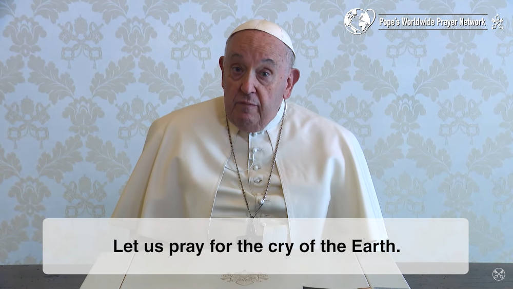 Pope Francis speaks on his prayer intention for September 2024 in a video produced by the Pope's Worldwide Prayer Network. (NCR screenshot) 