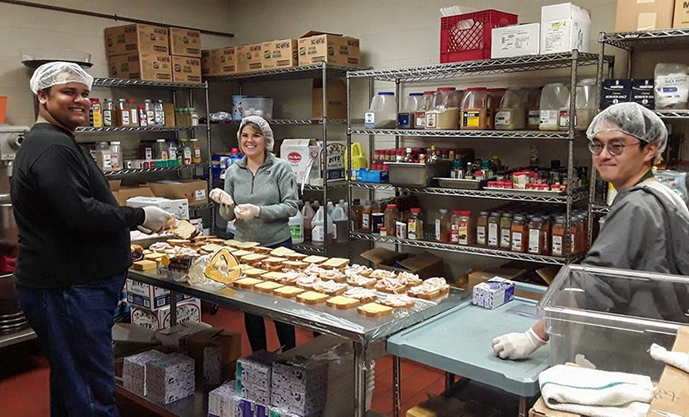 Workers prepare sandwiches at the Franciscan Center of Baltimore for those in need, in this spring 2020 photo. (CNS/Courtesy of Franciscan Center of Baltimore)