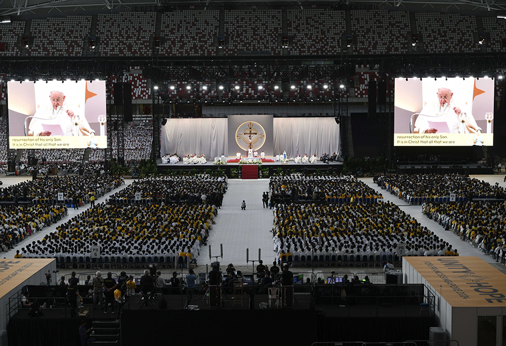 An estimated 50,000 people gathered for Mass with Pope Francis at Singapore's National Stadium Sept. 12. (CNS/Vatican Media)