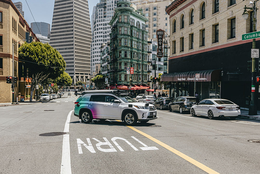 A self-driving car is seen in San Francisco. (Unsplash/Timo Wielink)