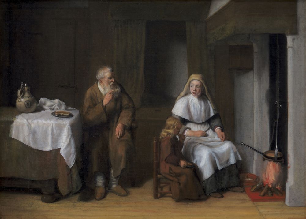 Painting: "The Prophet Elijah with the Widow of Zarephath and her Son" (1650-1672) by Abraham Van Dijck. (Artvee)