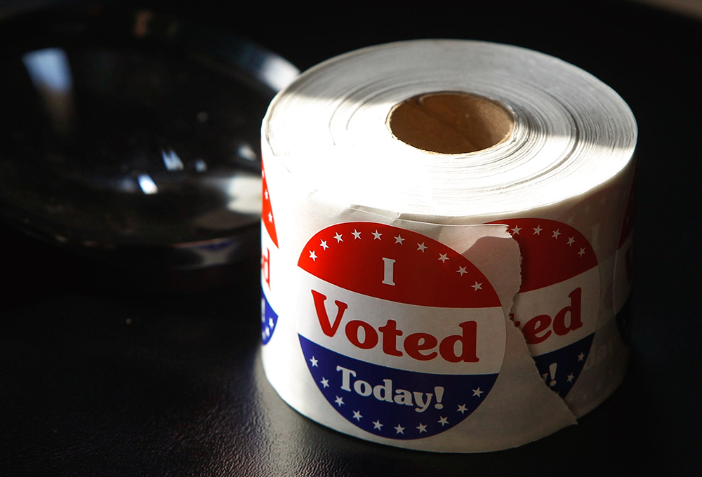 A roll of "I Voted Today" stickers are pictured in a file photo. (OSV News/Reuters/Gary Cameron)