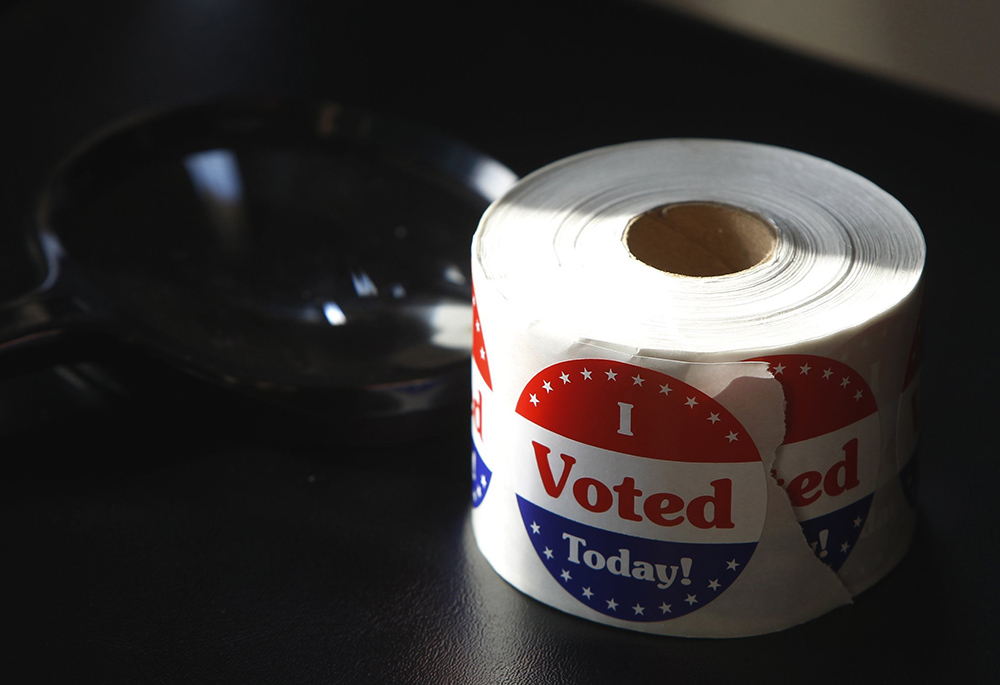 A roll of "I Voted Today" stickers are pictured in a file photo. (OSV News/Reuters/Gary Cameron)