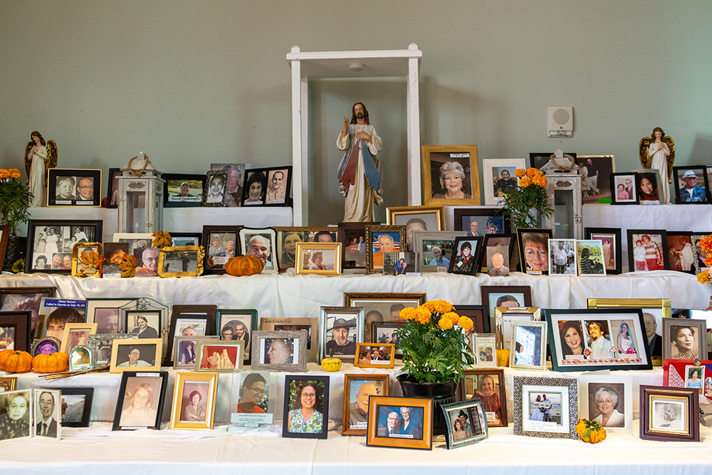 Ahead of the Nov. 1 All Souls Day celebration, St. Ignatius of Loyola Catholic Church in Spring, Texas, set up an altar shrine Oct. 25, 2024, for Dia de los Muertos, or Day of the Day, a Catholic tradition that honors and prays for the souls of loved ones. (OSV News/Texas Catholic Herald/James Ramos)