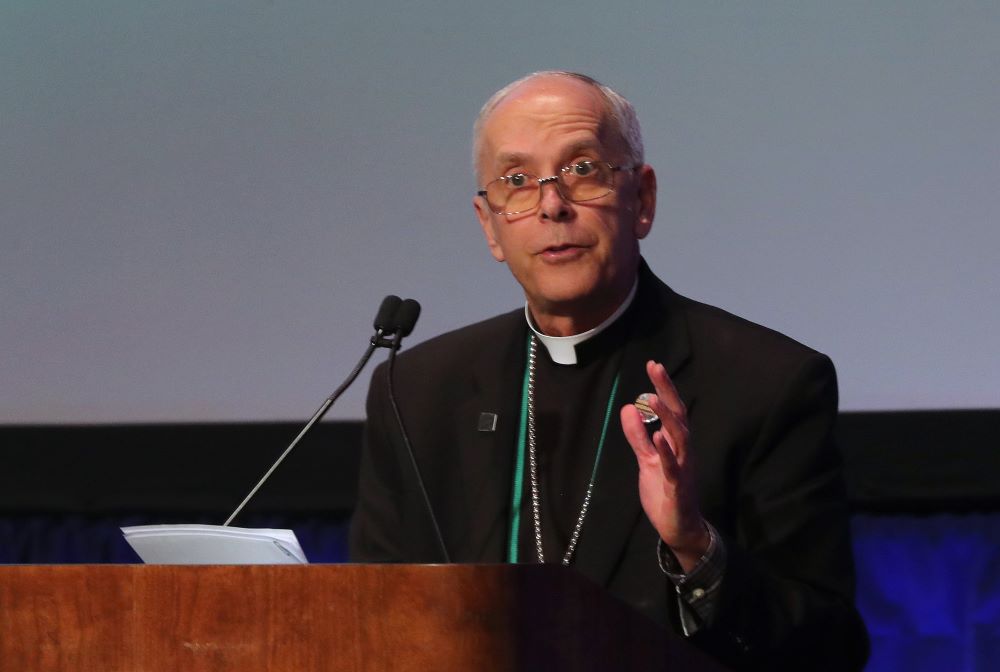 Bishop Mark Seitz of El Paso, Texas, speaks at USCCB meeting. 