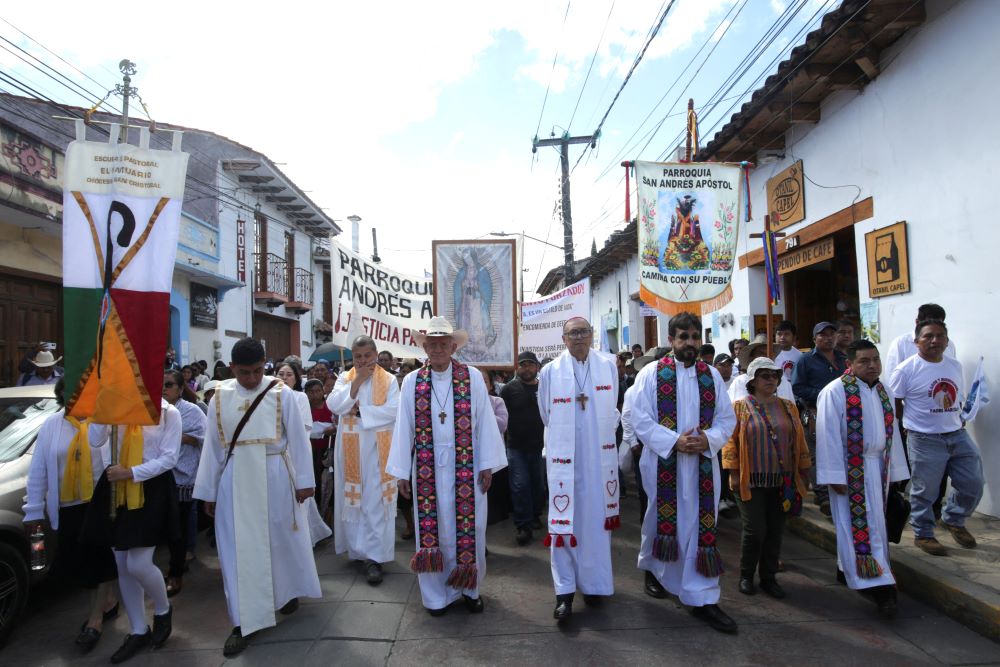 Clergy and other worshippers take part in a march demanding peace in San Cristobal de Las Casas, in the southern state of Chiapas, Mexico, Nov. 3.