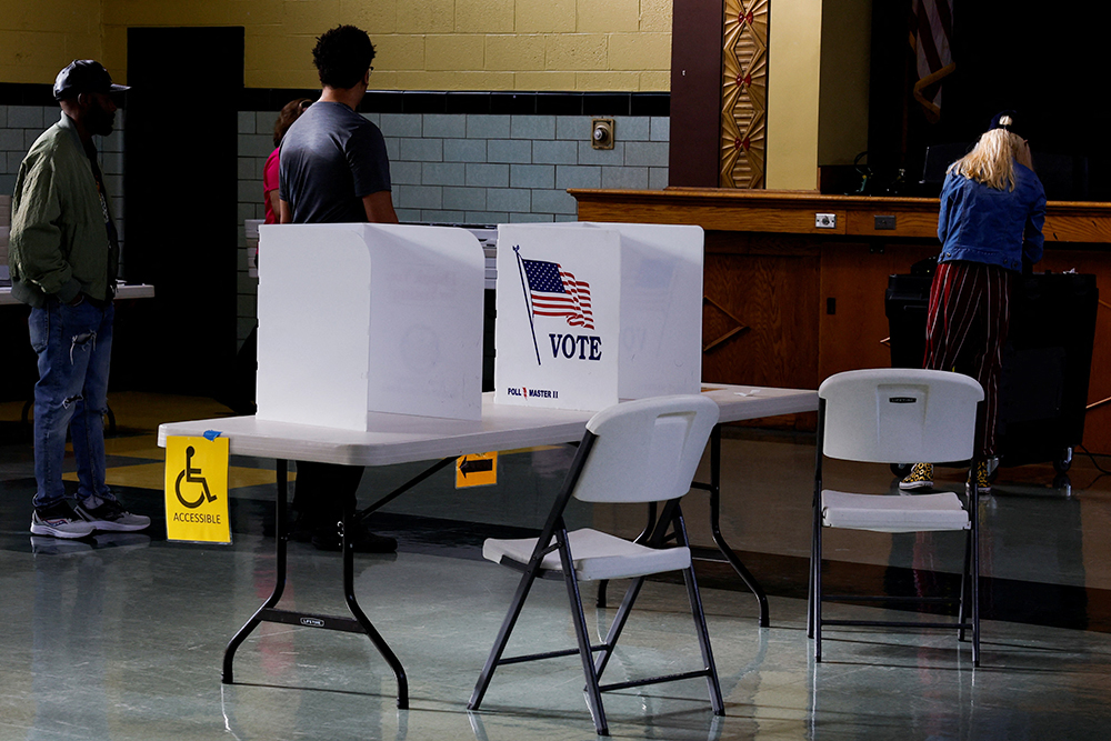 People vote in the U.S. presidential election on Election Day, Nov. 5, 2024, at Holy Trinity Catholic Church in Erie, Pa. (OSV News/Reuters/Shannon Stapleton)