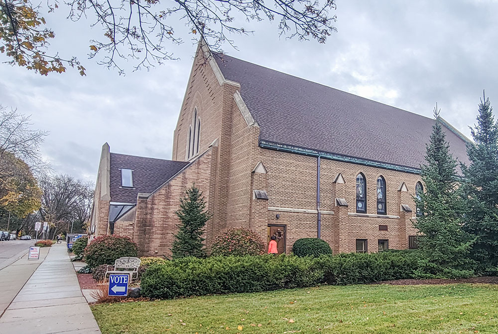 Blessed Sacrament Parish in the Regent neighborhood of Madison, Wisconsin, is a polling place. (NCR photo/Heidi Schlumpf)