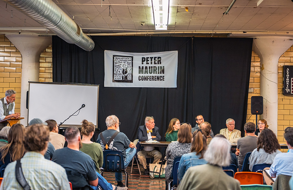 In the basement of St. Gregory's Hall in Chicago's Edgewater neighborhood on Sept. 6-8, the Peter Maurin Conference was hosted by Mary Mother of God Parish and co-sponsored by the Hank Center for the Catholic Intellectual Heritage, Loyola University Chicago and DePaul University. (Damian Chlanda)