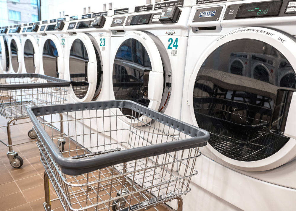 A laundry room is seen at Second Farms housing complex, a property of Catholic Charities of the Archdiocese of New York, in the Bronx borough of New York City April 1, 2021. (CNS photo/Johnny Zhang, courtesy Catholic Charities)