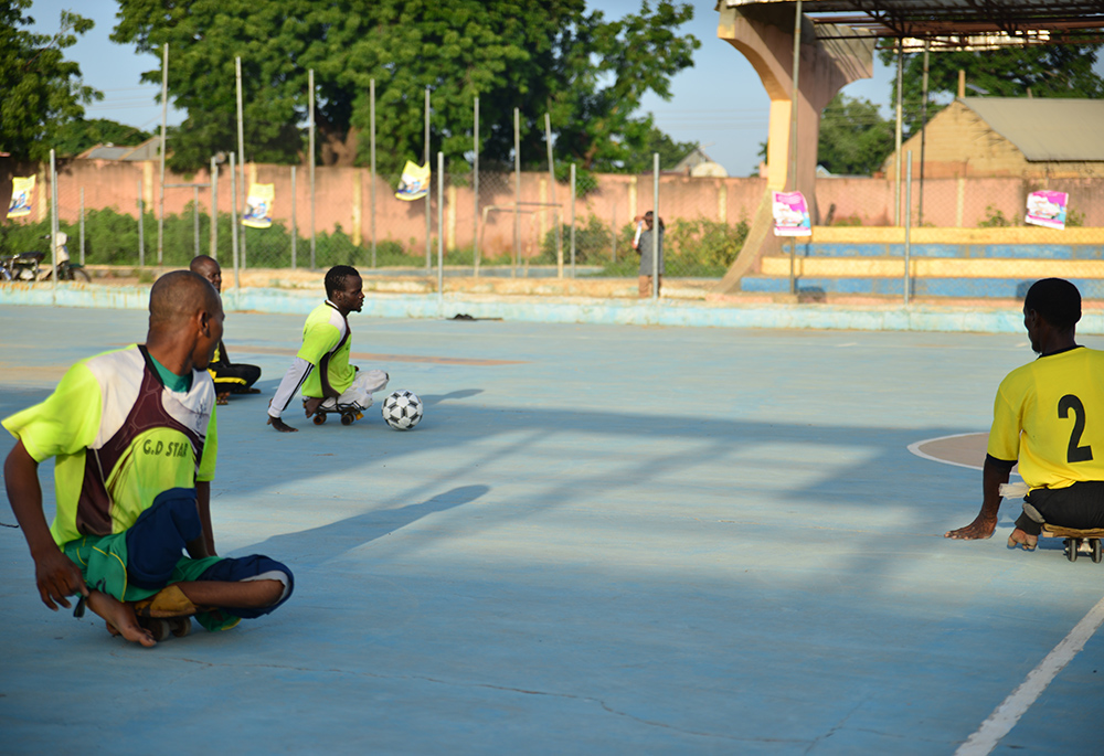 Polio survivors participate in a football tournament organized by UNICEF to mark World Polio Day in October 2024. (Patrick Egwu) 