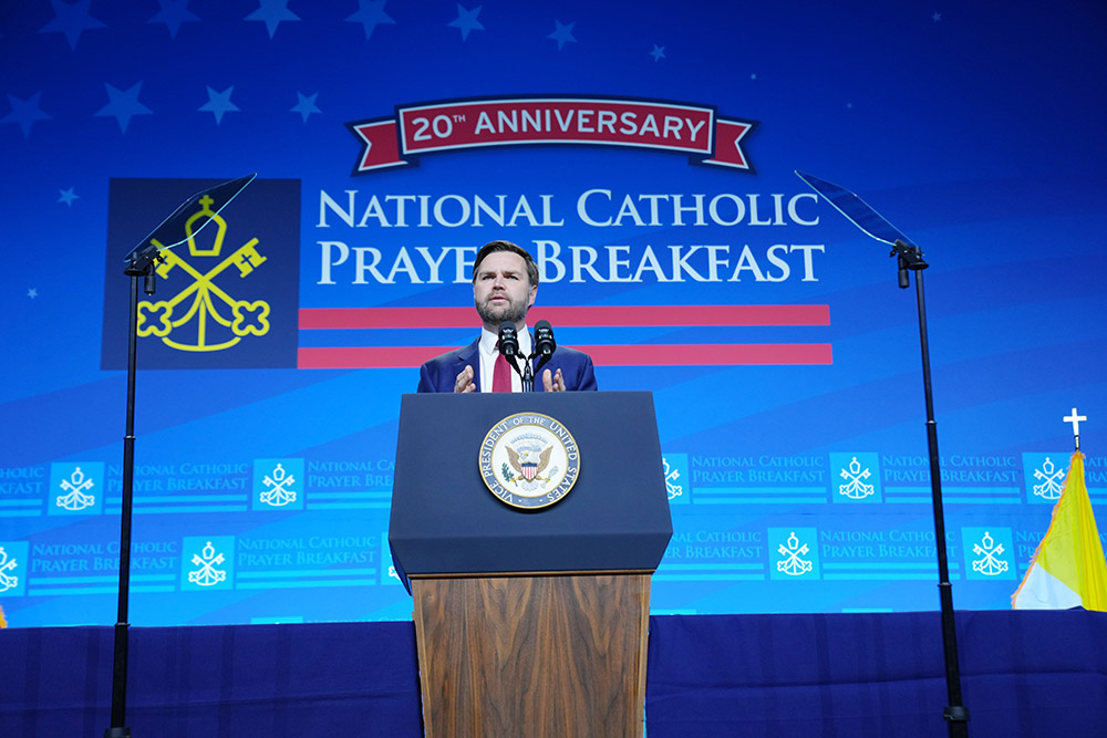 U.S. Vice President JD Vance speaks during the National Catholic Prayer Breakfast in Washington Feb. 28, 2025. (OSV News/Courtesy National Catholic Prayer Breakfast/Gary Gellman)