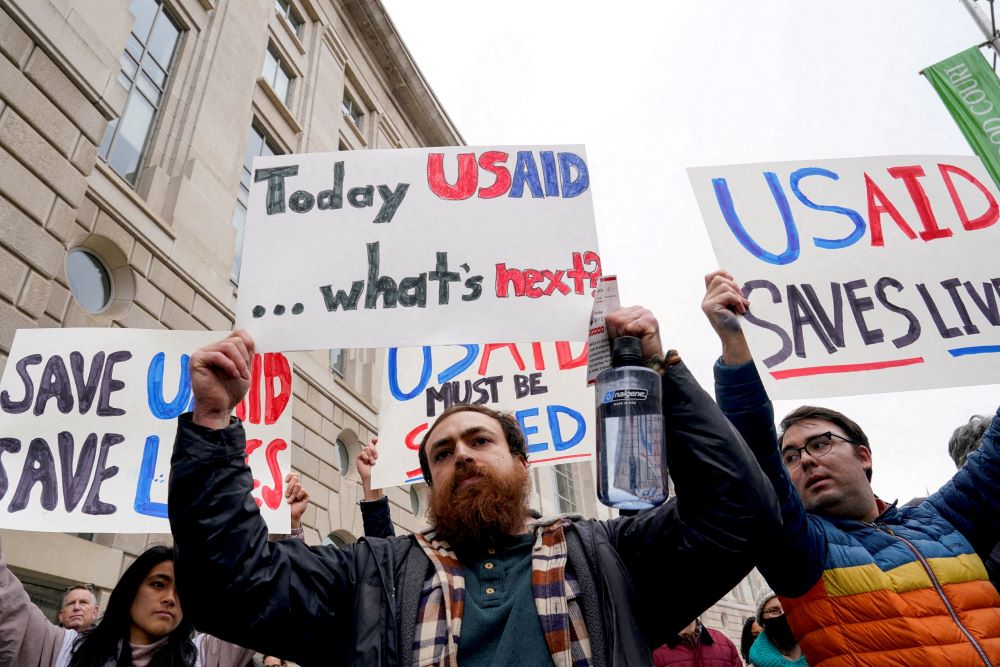 Protest supporting USAID