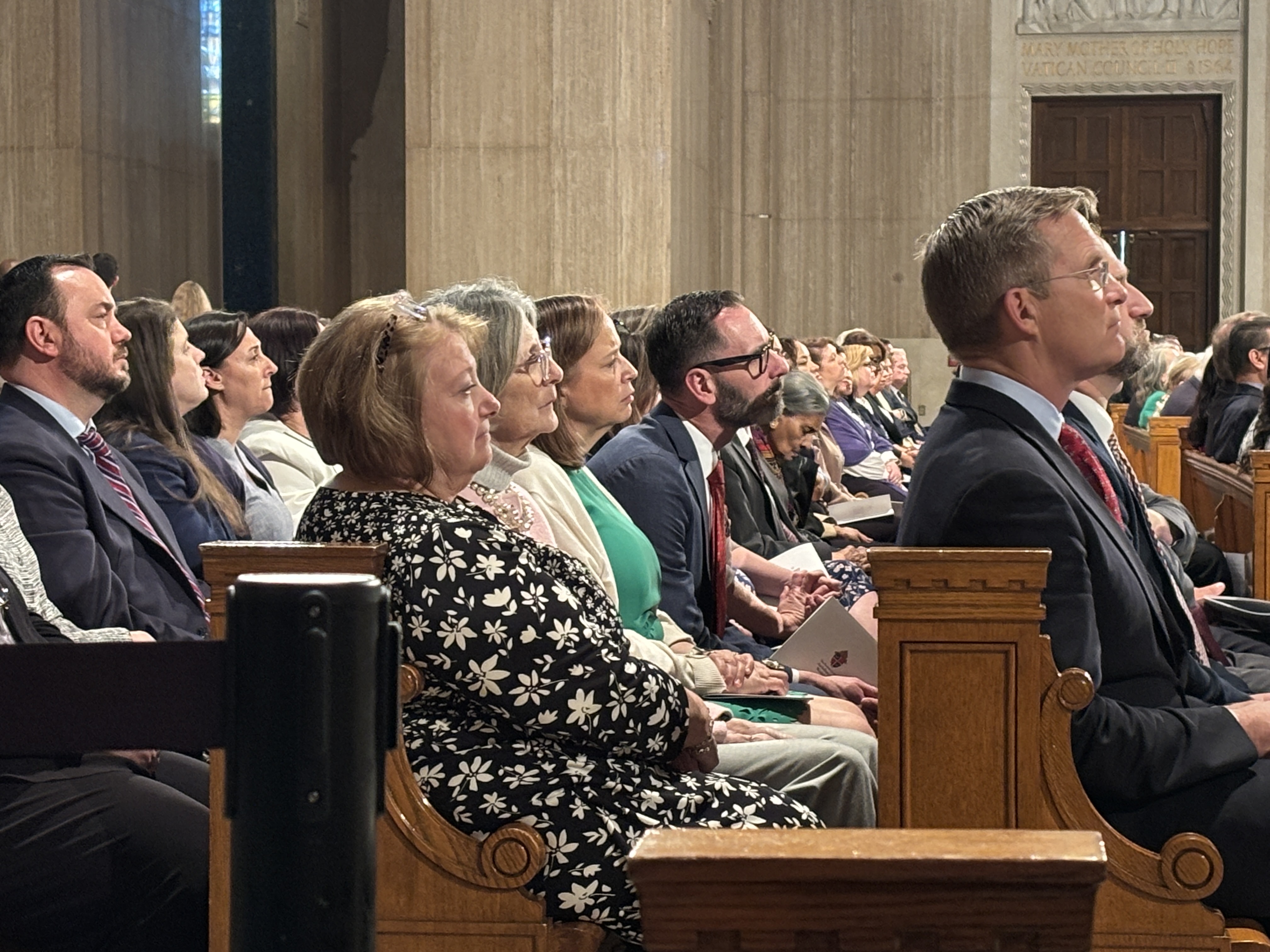 Congregation at McElroy installation 