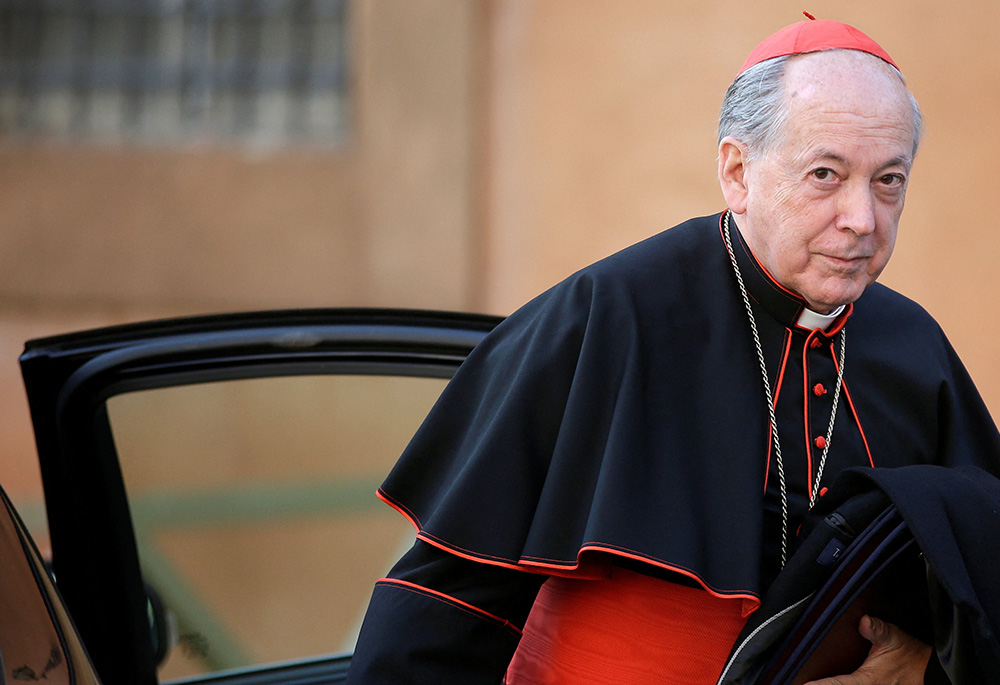 Peruvian Cardinal Juan Luis Cipriani Thorne arrives for a meeting at the Synod Hall in the Vatican on March 4, 2013. (OSV News/Reuters/Max Rossi)
