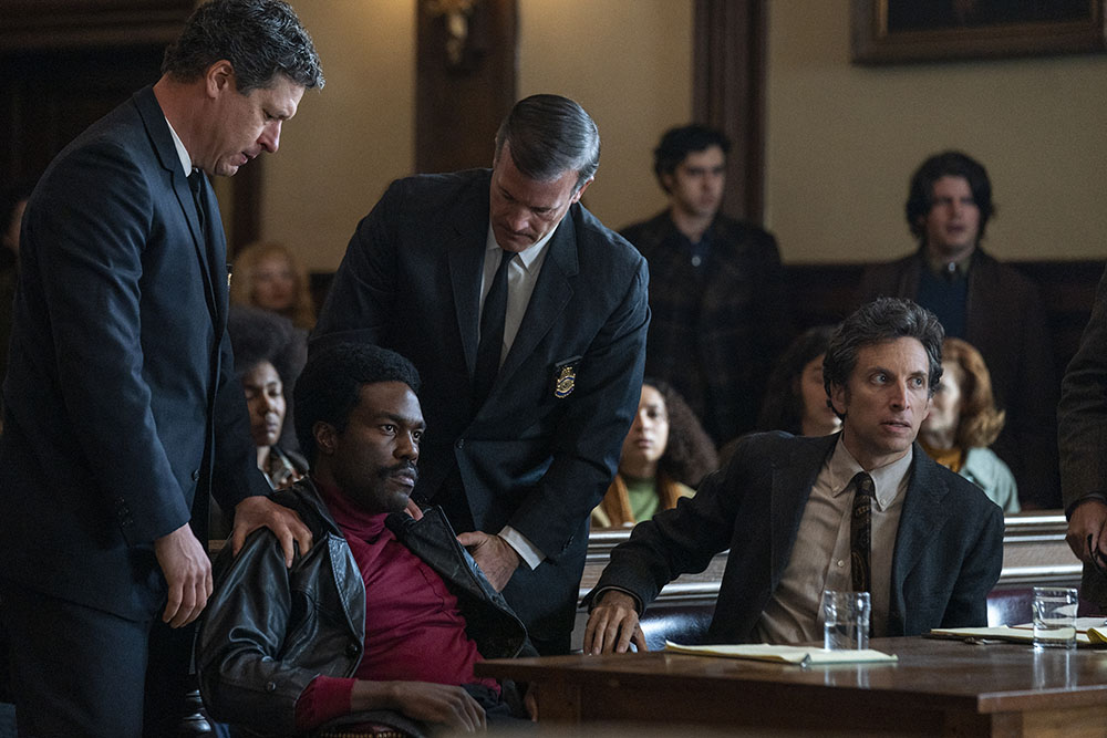 Yahya Abdul-Mateen II as Bobby Seale in "The Trial of the Chicago 7." (Netflix/Niko Tavernise)