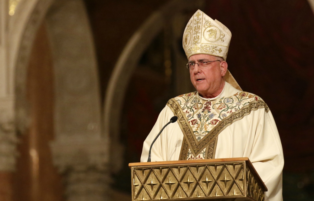 Archbishop Joseph Naumann of Kansas City, Kansas, delivers his homily during the opening Mass of the National Prayer Vigil for Life Jan. 17 at the Basilica of the National Shrine of the Immaculate Conception in Washington. (CNS/Gregory A. Shemitz)