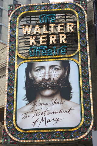 The marquee for “The Testament Of Mary” in New York City (Newscom/INFphoto.com/Walter McBride)