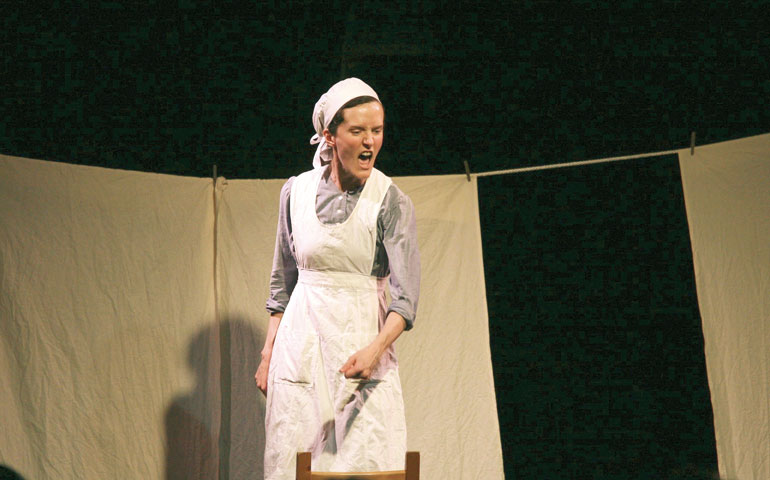 Erin Layton, writer and performer of the one-woman play “Magdalen,” at the FringeNYC festival in 2012 (Spencer Moses)