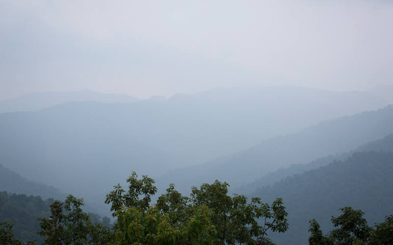 Fog covers a part of the Appalachia mountains as seen in 2014 from Kayford Mount south of Charleston, W.Va. (CNS photo/Tyler Orsburn)