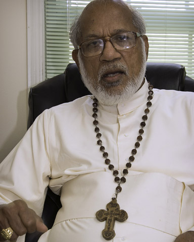 Cardinal George Alencherry, major archbishop of the Syro-Malabar Catholic Church, poses for a photo in Mississauga, Ontario, Sept. 18. (CNS/Michael Swan, The Catholic Register)