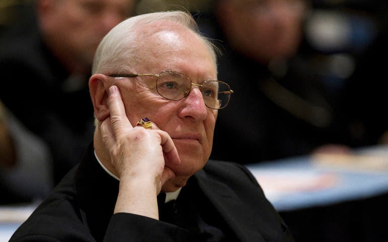 U.S. Bishop Joseph Adamec is pictured in 2010 during a U.S. bishops meeting in Baltimore. Hours after a grand jury report on March 1, 2016, harshly criticized his handling of clergy sexual abuse allegations, Adamec issued a statement defending his record. (CNS file photo/Nancy Wiechec)