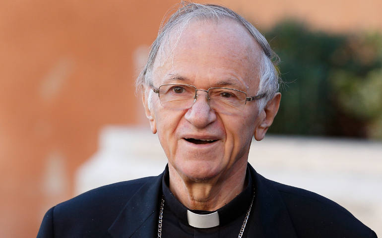 Polish Archbishop Zygmunt Zimowski, president of the Pontifical Council for Health Care Ministry, died in Poland July 13 at the age of 67. He is pictured arriving for a session of the Synod of Bishops on the family at the Vatican Oct. 12, 2015. (CNS/Paul Haring)