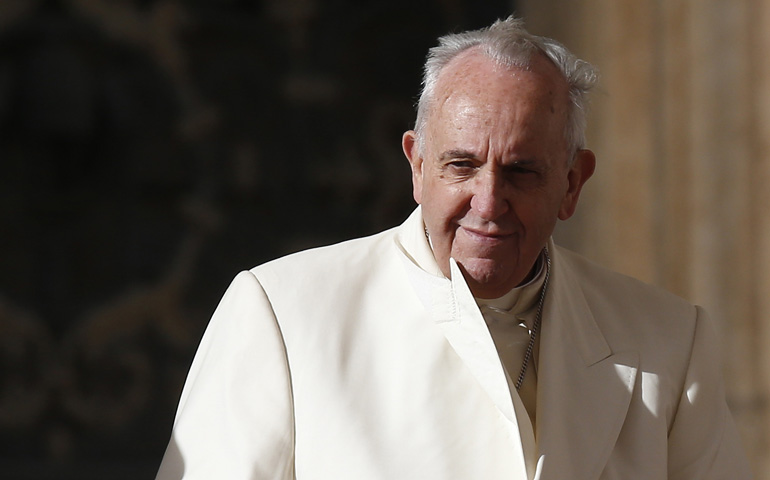 Pope Francis leads his general audience Wednesday in St. Peter's Square at the Vatican. (CNS/Paul Haring)