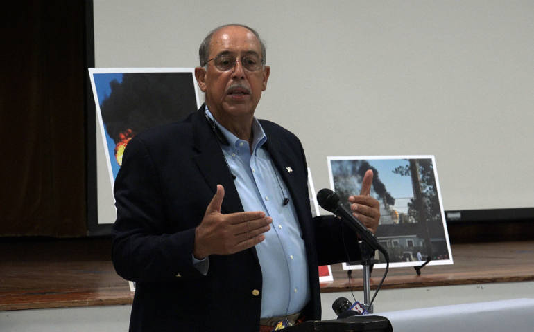 Retired Lt. Gen. Russel Honoré, head of the Green Army environmental alliance, speaks Aug. 30 at Xavier University of Louisiana, in New Orleans, on the ninth anniversary of Hurricane Katrina. (Timothy Watson)