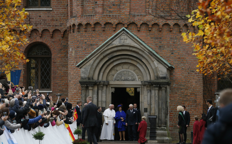 Pope Francis in Lund, Sweden, Oct. 31, 2016, for events marking the 500th anniversary of the Protestant Reformation. (CNS/Paul Haring)