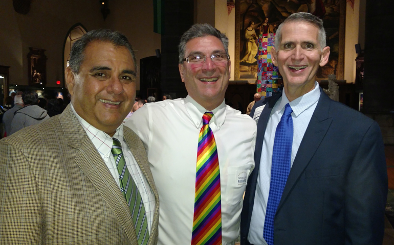 Michael DeLeon, left, Leonard Discenza, and Greg Bourke, Oct. 2 at St. Paul the Apostle Church (Leonard Discenza)