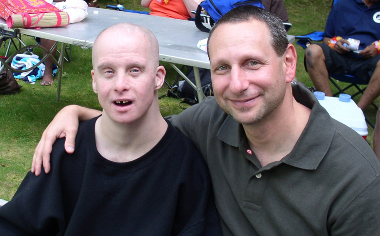 Michael DeGrottole, right, with Larry, a resident of Mercy Home